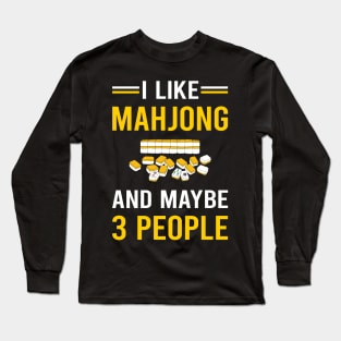 3 People Mahjong Majong Mah Jong Mah Jongg Long Sleeve T-Shirt